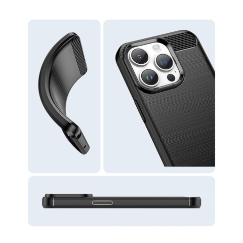 Carbon Case etui iPhone 14 Pro elastyczny żelowy pokrowiec na tył plecki czarny