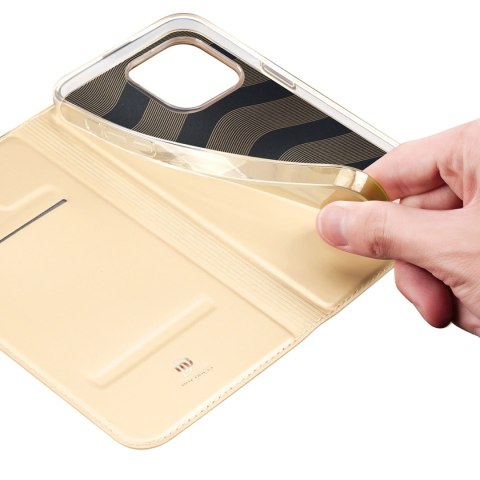 Dux Ducis Skin Pro kabura etui pokrowiec z klapką iPhone 14 Pro Max złoty