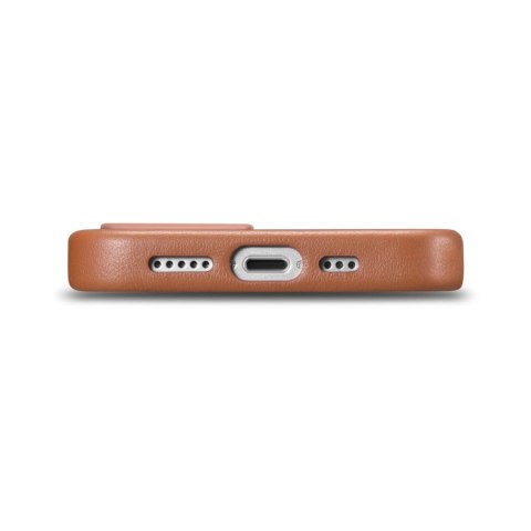 ICarer Case Leather pokrowiec etui z naturalnej skóry do iPhone 14 Plus brązowy (kompatybilne z MagSafe)