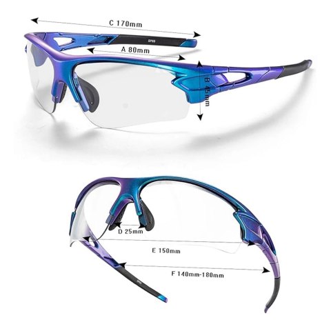 Okulary rowerowe Rockbros 10069 UV400 - niebieskie