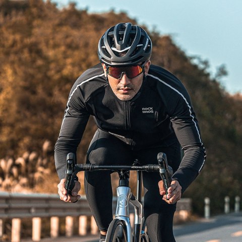 Kurtka rowerowa Rockbros jesień/zima z długim rękawem M - czarna
