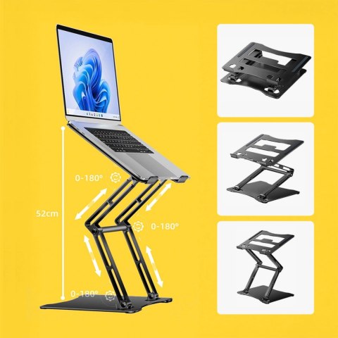 Podstawka pod laptopa, tablet Wozinsky WRS-CPY75DSB aluminiowa + Gratis! podstawka do smartfona - czarna