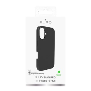 Etui silikonowe Puro Icon Mag Pro MagSafe do iPhone 16 Plus - czarne