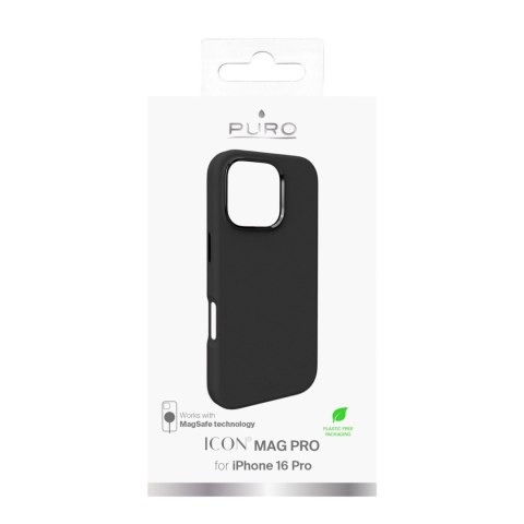 Etui silikonowe Puro Icon Mag Pro MagSafe do iPhone 16 Pro - czarne