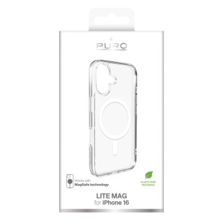 Etui silikonowe Puro Lite Mag MagSafe do iPhone 16 - przezroczyste