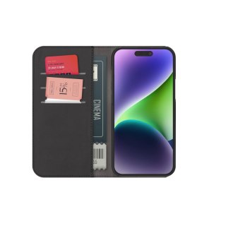 Etui z ekoskóry Puro Wallet Detachable MagSafe 2w1 z klapką i portfelem do iPhone 15 Pro Max - czarne