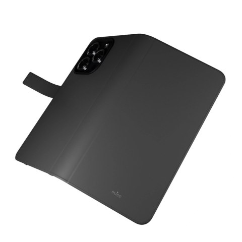 Etui z ekoskóry Puro Wallet Detachable MagSafe 2w1 z klapką i portfelem do iPhone 16 Pro - czarne