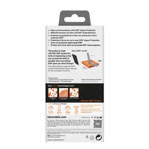 Szkło hartowane SBS Tempered Glass D3O z ramką do iPhone 16 Pro