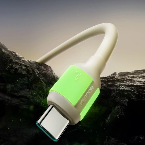 Kabel Joyroom S-A53 3A USB-A - USB-C z fluorescencyjną końcówką 1,2 m - beżowy