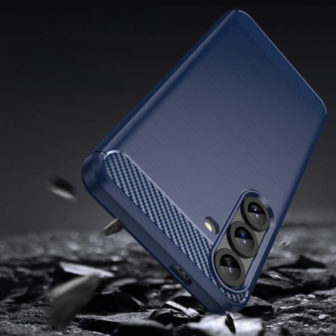 Etui silikonowe Carbon Case do Samsung Galaxy S25+ - niebieskie