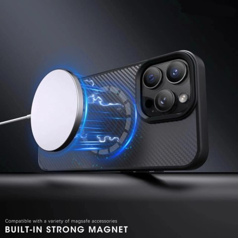 Etui Wozinsky Carbon Fibre Case z MagSafe na Samsung Galaxy S25 - szara
