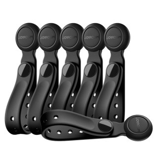 Organizer na kable Joyroom JR-ZS422 opaska silikonowa, z magnesem, zestaw 6 sztuk - czarny