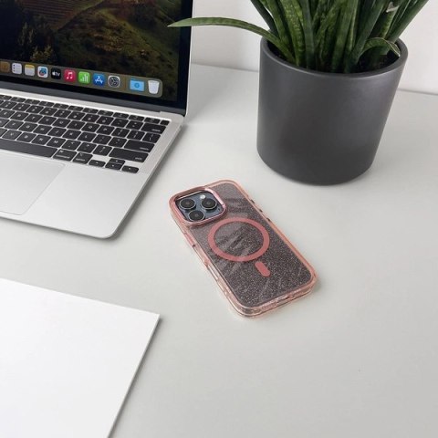 Etui brokatowe Glitter Case z MagSafe na iPhone 16e / 17e - różowe