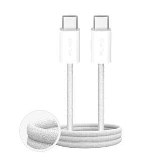 Kabel Puro Fabrik 4 240W w oplocie USB-C - USB-C 1m - biały
