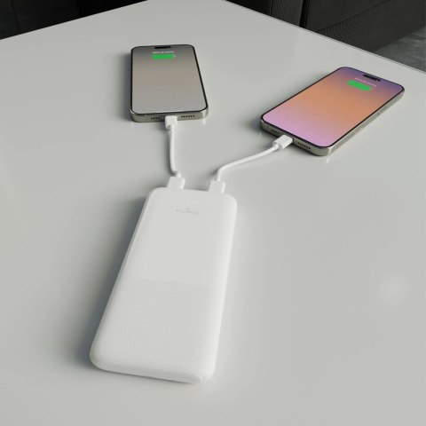 Powerbank Puro DAILY 10 PLUS 10000mAh 2x USBA / 1x USB-C 22.5W - biały