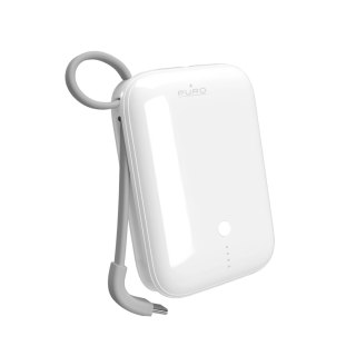 Powerbank Puro Power Link 10 Plus 10000 mAh z wbudowanym kablem USB-C - biały