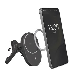 Uchwyt samochodowy Puro z ładowarką Qi2, kompatybilny z MagSafe - czarny